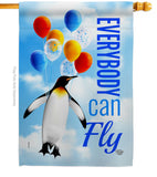 Everybody Can Fly - Expression Inspirational Vertical Impressions Decorative Flags HG192613 Made In USA