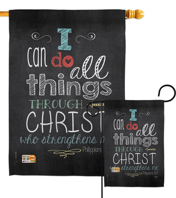 All Things Through Christ - Impressions Decorative Garden Flag G165119-BO