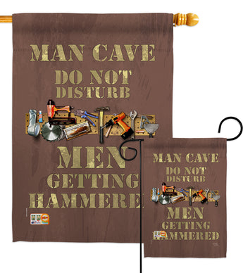 Man Cave Men Getting Hammered - Expression Inspirational Vertical Impressions Decorative Flags HG115121 Made In USA