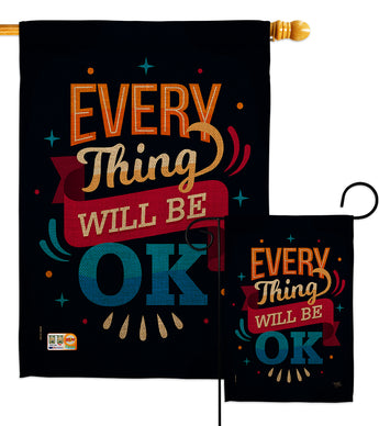 Will be OK - Expression Inspirational Vertical Impressions Decorative Flags HG115155 Made In USA