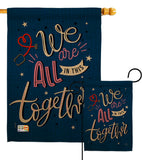 We Are All Together - Expression Inspirational Vertical Impressions Decorative Flags HG115162 Made In USA