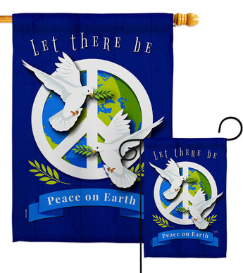 Peace on Earth - Expression Inspirational Vertical Impressions Decorative Flags HG115170 Made In USA