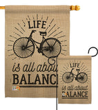 Life Is All About Balance - Expression Inspirational Vertical Impressions Decorative Flags HG137117 Made In USA