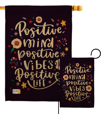 Positive Mind - Expression Inspirational Vertical Impressions Decorative Flags HG137204 Made In USA