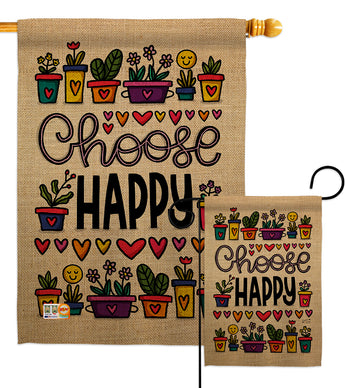 Choose Happy - Expression Inspirational Vertical Impressions Decorative Flags HG137205 Made In USA