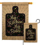 My Kitchen My Rules - Expression Inspirational Vertical Impressions Decorative Flags HG137273 Made In USA