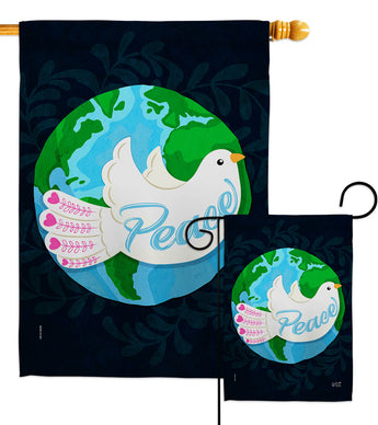 Peace - Expression Inspirational Vertical Impressions Decorative Flags HG137441 Made In USA