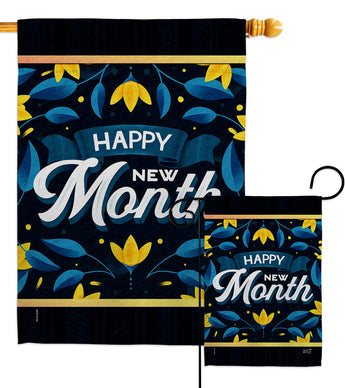 Happy New Month - Expression Inspirational Vertical Impressions Decorative Flags HG137461 Made In USA