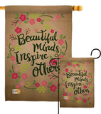 Beautiful Minds Inspire Others - Expression Inspirational Vertical Impressions Decorative Flags HG191097 Made In USA