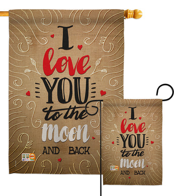 I Love you to the Moon - Expression Inspirational Vertical Impressions Decorative Flags HG191101 Made In USA