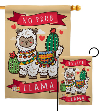 No Prob Llama - Expression Inspirational Vertical Impressions Decorative Flags HG192118 Made In USA