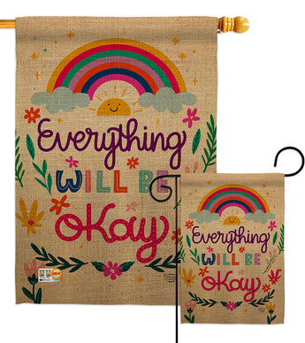 Everything Be Okay - Expression Inspirational Vertical Impressions Decorative Flags HG192199 Made In USA