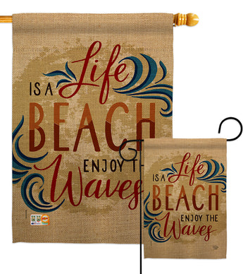 Life Is a Beach Inspirational - Expression Inspirational Vertical Impressions Decorative Flags HG192200 Printed In USA