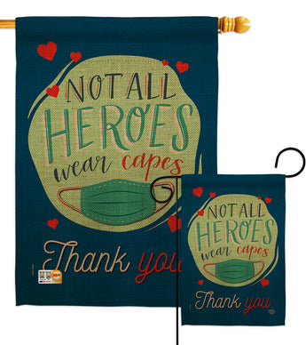 Thank You All Heroes - Expression Inspirational Vertical Impressions Decorative Flags HG192205 Made In USA