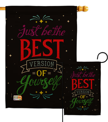 Best Version of Yourself - Expression Inspirational Vertical Impressions Decorative Flags HG192206 Made In USA