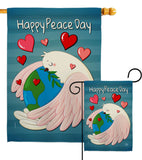 Happy Peace Day - Expression Inspirational Vertical Impressions Decorative Flags HG192420 Made In USA