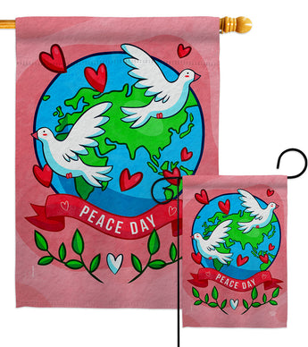 Peace On Earth - Expression Inspirational Vertical Impressions Decorative Flags HG192455 Made In USA