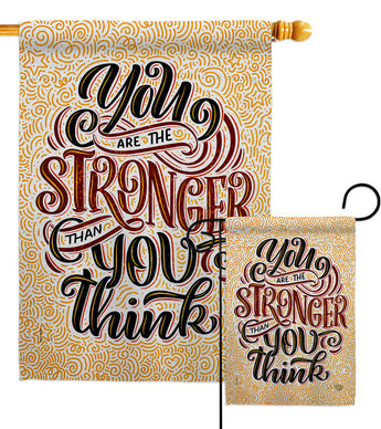 Stronger Then You Think - Expression Inspirational Vertical Impressions Decorative Flags HG192524 Made In USA