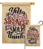 Stronger Then You Think - Expression Inspirational Vertical Impressions Decorative Flags HG192524 Made In USA