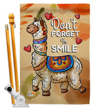 Don't Forget to Smile - Expression Inspirational Vertical Impressions Decorative Flags HG137092 Made In USA