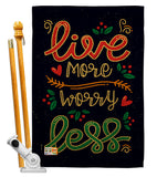 Worry Less - Expression Inspirational Vertical Impressions Decorative Flags HG137184 Made In USA