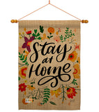 Stay At Home - Expression Inspirational Vertical Impressions Decorative Flags HG137197 Made In USA