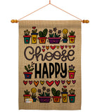 Choose Happy - Expression Inspirational Vertical Impressions Decorative Flags HG137205 Made In USA