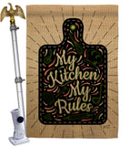 My Kitchen My Rules - Expression Inspirational Vertical Impressions Decorative Flags HG137273 Made In USA