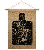 My Kitchen My Rules - Expression Inspirational Vertical Impressions Decorative Flags HG137273 Made In USA