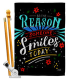 Someone Smiles - Expression Inspirational Vertical Impressions Decorative Flags HG137465 Made In USA