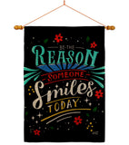 Someone Smiles - Expression Inspirational Vertical Impressions Decorative Flags HG137465 Made In USA