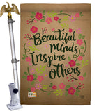 Beautiful Minds Inspire Others - Expression Inspirational Vertical Impressions Decorative Flags HG191097 Made In USA