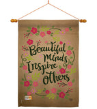 Beautiful Minds Inspire Others - Expression Inspirational Vertical Impressions Decorative Flags HG191097 Made In USA