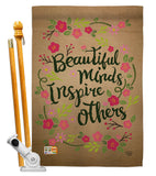 Beautiful Minds Inspire Others - Expression Inspirational Vertical Impressions Decorative Flags HG191097 Made In USA