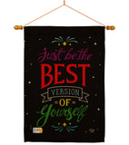 Best Version of Yourself - Expression Inspirational Vertical Impressions Decorative Flags HG192206 Made In USA