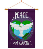 Peace on Earth - Expression Inspirational Vertical Impressions Decorative Flags HG192366 Made In USA