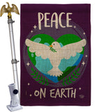 Peace on Earth - Expression Inspirational Vertical Impressions Decorative Flags HG192366 Made In USA