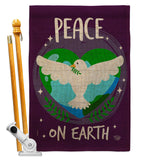 Peace on Earth - Expression Inspirational Vertical Impressions Decorative Flags HG192366 Made In USA