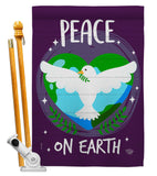 Peace on Earth - Expression Inspirational Vertical Impressions Decorative Flags HG192366 Made In USA