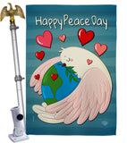 Happy Peace Day - Expression Inspirational Vertical Impressions Decorative Flags HG192420 Made In USA