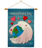 Happy Peace Day - Expression Inspirational Vertical Impressions Decorative Flags HG192420 Made In USA