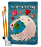 Happy Peace Day - Expression Inspirational Vertical Impressions Decorative Flags HG192420 Made In USA