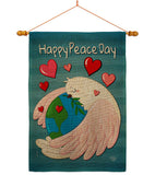 Happy Peace Day - Expression Inspirational Vertical Impressions Decorative Flags HG192420 Made In USA