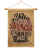 Stronger Then You Think - Expression Inspirational Vertical Impressions Decorative Flags HG192524 Made In USA