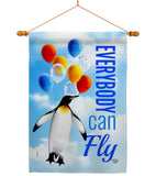 Everybody Can Fly - Expression Inspirational Vertical Impressions Decorative Flags HG192613 Made In USA