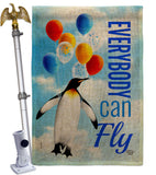 Everybody Can Fly - Expression Inspirational Vertical Impressions Decorative Flags HG192613 Made In USA