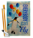 Everybody Can Fly - Expression Inspirational Vertical Impressions Decorative Flags HG192613 Made In USA