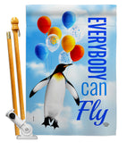 Everybody Can Fly - Expression Inspirational Vertical Impressions Decorative Flags HG192613 Made In USA