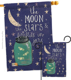 Moon Stars Fireflies Jars - Expression Inspirational Vertical Impressions Decorative Flags HG115124 Made In USA