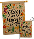 Stay At Home - Expression Inspirational Vertical Impressions Decorative Flags HG137197 Made In USA